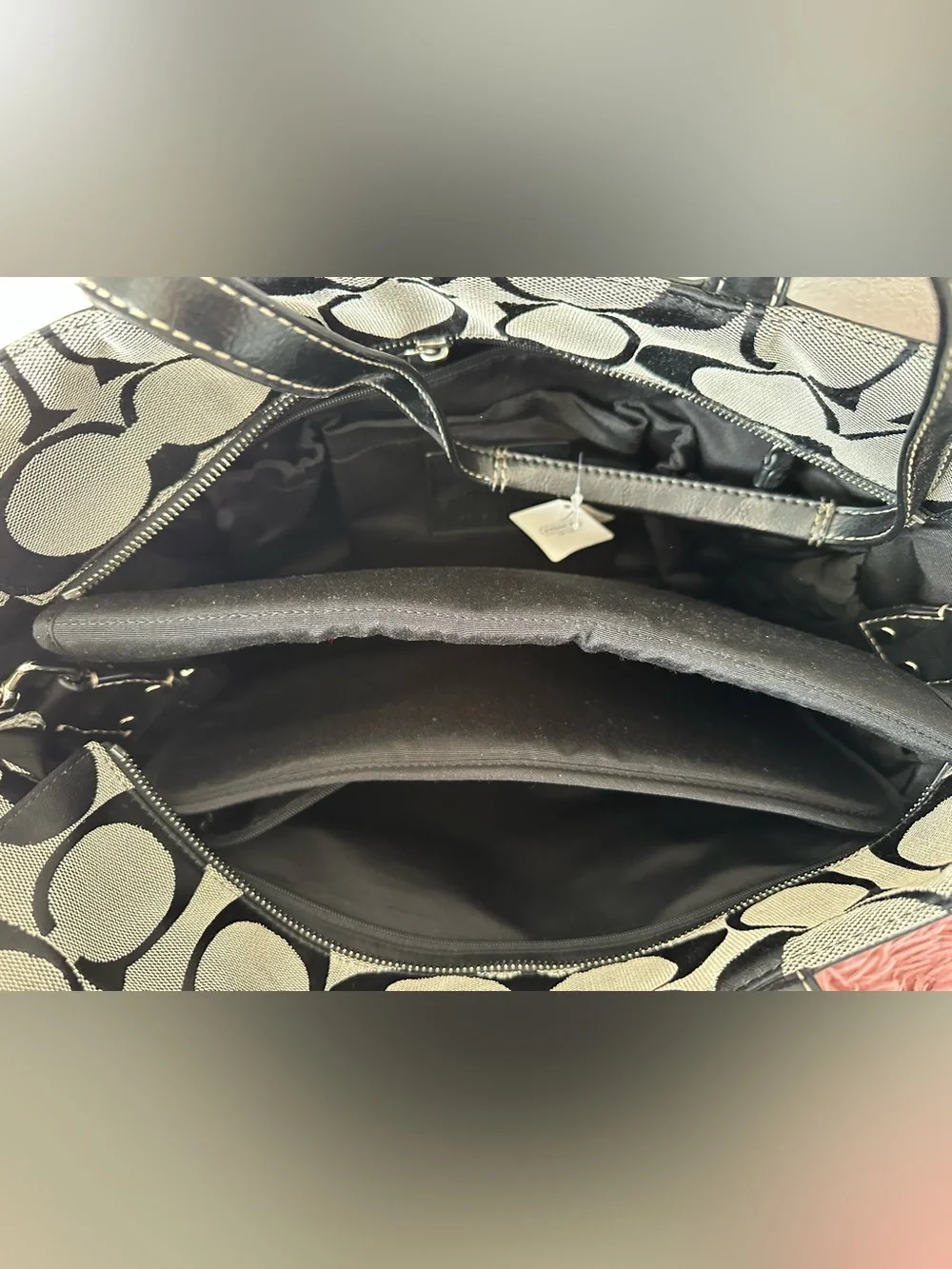 🖤 COACH F17443 Signature Stripe Multifunction Tote / Baby Diaper Bag 🖤